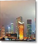 Shanghai Skyline At Night #4 Metal Print