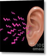 Sound Entering Human Outer Ear Metal Print