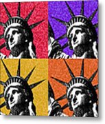 4 Starry Night Statue Of Liberty Print Metal Print