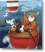 Animal Boat Adventure Metal Print