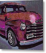48 Chevy Truck Pink Metal Print