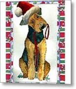 Airedale Terrier Dog Christmas #5 Metal Print