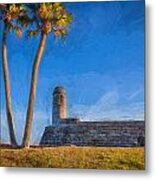 Castillo De San Marcos St Augustine Florida Painted  #5 Metal Print