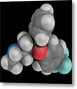 Fluoxetine Drug Molecule #5 Metal Print