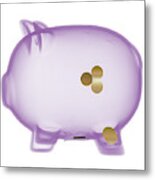 Piggy Bank X-ray Metal Print