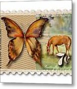 7 Cent Butterfly Stamp Metal Print