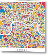 London England Street Map #7 Metal Print