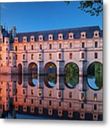 Chateau Chenonceau Night - Loire Valley France Metal Print