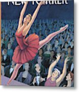 A Ballerina Performs In Front Of An Audience Metal Print