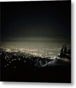 A City At Night Metal Print