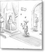 A Court Jester Juggles Balls And The Head Metal Print