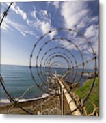 A Forced Perspective View Down A Ribbon Metal Print
