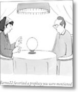 A Fortune-teller Looks Into A Crystal Ball Metal Print