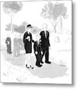 A Husband And Wife At A Funeral Comfort Metal Print