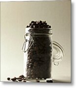 A Jar Of Coffee Beans Metal Print