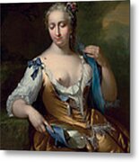 A Lady In A Landscape With A Fly On Her Shoulder Metal Print