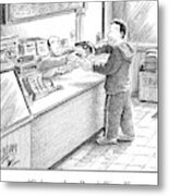 A Man Robs A Convenience Store Metal Print