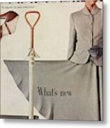 A Model In A Trumpet Skirt By Loeb And Hoch Metal Print