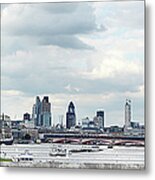 A Panoramic Of London Across The Thames Metal Print