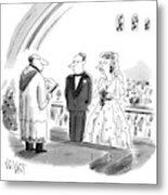 A Priest Marries A Bride And Groom Metal Print