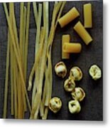 A Selection Of Uncooked Pasta Metal Print