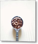 A Spoon Of Coffee Beans Metal Print