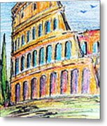 A View Of The Colosseo In Rome Metal Print