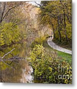 A Walk On The C And O Canal Towpath In Maryland In Autumn Metal Print