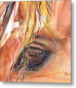 Horse Eye Painting A Wink Of The Eye Metal Print