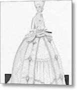 A Woman Wearing A Dress From 1790 Metal Print