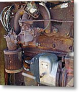 Abandoned Farm Equipment Tractor Close Up Metal Print
