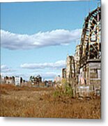 Abandoned Rollercoaster In An Amusement Metal Print