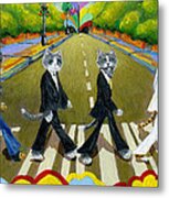 Abbey Road Cats Metal Print