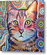 Abstract Cat Art ... Olivia Metal Print