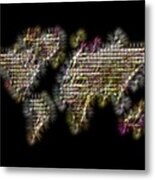 Abstract Colorful World Map Fractalius Metal Print