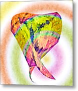 Abstract Crazy Daisies - Flora - Heart - Rainbow Circles - Painterly Metal Print