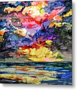 Abstract Stormy Sunrise Seascape Metal Print