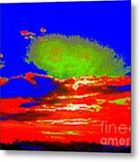 Abstract Sunset Orange Blue Green And So On Metal Print