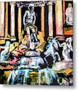 Abstract Trevi Fountain Rome Italy Metal Print