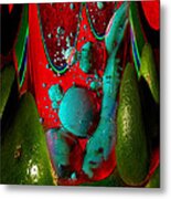 Abstract With Lime Metal Print