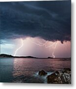 Adriatic Lightning Metal Print