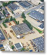 Aerial View Of A Crowded Industry Zone Metal Print
