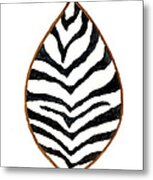 African Zebra Skin Shield Metal Print