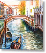 Afternoon On A Canal In Venice Italy Metal Print