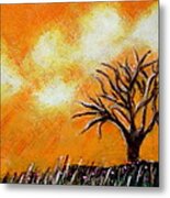 Against The Yellowing Sky Metal Print