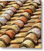 Aged Terracotta Roof Tiles Ii Metal Print