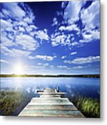 Aged Wooden Pier Metal Print