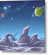 Alien Planet Surface Metal Print