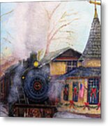 All Aboard At The New Hope Train Station Metal Print