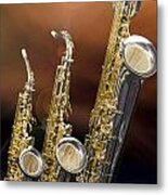 Alto Tenor Baritone Saxophone Photo In Color 3461.02 Metal Print